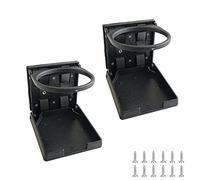 2 Piezas Portavasos Plegable Ajustable, Portavasos Plegable Coche, Posavasos Coche Ajustable Universal, con Tornillos, Almohadillas de Goma, para Automóviles, Vehículos Recreativos, Barcos, Yates