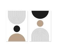 2 Piezas-Pósteres de Líneas Geométricas Abstractas Bohemias Arte de Pared Pintura en Lienzo Imágenes Impresas Sala de Estar Dormitorio Moderno Oficina Decoración Interior del Hogar-50*70cm (sin marco)