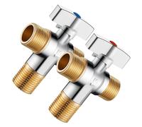 2 piezas prácticas válvulas de parada de giro de 1/4 engarzadas PexF1807 x 3/8 pulgadas OD de compresión adecuadas para inodoros y grifos, válvulas de parada de cuarto de vuelta