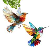 2 Piezas Prisma De Colibrí, Atrapasol De Pájaros para Decoración De Interiores, Decoración De Pared De Colibrí Acrílico, Decoración para Ventana Colgante, for Gardens, Regalos para Mujeres