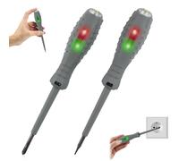 2 Piezas Probador de Voltaje con Destornillador,Herramienta de Prueba Eléctrica,Bolígrafo Probador de Voltaje Sin Contacto,con Rango CA 70V-250V, /Cero,Destornillador Estrella y Plano