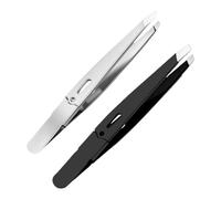 2 Piezas Professionelle Präzisions-Augenbrauen-Pinzette, Pinzas Depilar Inoxidable Punta Angulada, Pinzas Profesionales para Vello Facial para Mujeres