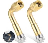 2 Piezas Prolongadores de Válvula, Extensiones de Válvulas, Prolongadores de Válvula de Latón en Ángulo de 90 Grados, para Coche, Motocicleta, Bicicleta, Scooter