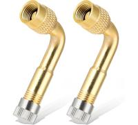 2 Piezas Prolongadores de Válvula, Extensiones de Válvulas, Prolongadores de Válvula de Latón en Ángulo de 90 Grados, para Coche, Motocicleta, Bicicleta, Scooter