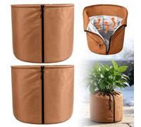 2 Piezas protección de invierno para plantas en macetas, 40 x 35 cm | Protección Térmica para Macetas, Capucha Protectora Antiheladas con cordón y cremallera, para Jardín, Terraza y Balcón