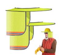 2 Piezas Protector Cuello Y Cabeza - Parasol De Malla Reflectante con Casco De Seguridad De ala Completa | Protección Solar Transpirable para Verano, Ideal para Cascos, Obra Y Sanitarios
