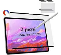 [2 Piezas] Protector de Pantalla Efecto Papel en Magnético para iPad Pro 11 Pulgadas M4 2024, Screen Protector para iPad Pro 11 Mate Antirreflejo/Antihuellas, Escribe y Dibuja (A2836/A2837)