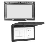 2 Piezas Protector Enchufes, Tipo 86 Ultrafinas de Dos Posiciones, Cubierta Impermeable y a Prueba de Salpicaduras Tapa Enchufes, Toma Abatible Cubre Interruptor, para BañO, Hogar, Exteriores (negro)