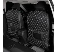 2 Piezas Protector Respaldo Asiento PU Cuero Coche Apto Clasificación para Audi A1 A3 A4 A5 A6 A7 A8 B6 B7 B8 B9 C6 C7 C8 D3 D4 D5 D6, Anti Patadas Resistencia Desgaste,A