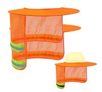 2 Piezas Protector Solar para Sombrero Duro - Parasol Casco Seguridad Protector, Parasol De Cuello De Malla De ala Completa, Solar para Casco Obra Protector con Alta Visibilidad Y Reflectante