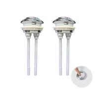 2 Piezas Pulsador Cisterna Universal 50mm, Botón Doble Descarga para Inodoro y Bañera, Compatible con Agujeros de 37-50mm, Ahorro de Agua y Diseño Moderno (Diámetro 6cm, Plata)