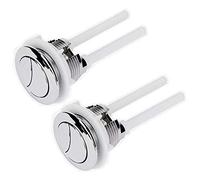 2 Piezas Pulsador Doble para Cisterna WC Botón Reemplazo de Doble Descarga 38 mm para Inodoro Botón de Tanque de Inodoro (Plata)