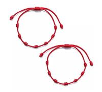 2 Piezas Pulsera Roja 7 Nudos Amuleto Hilo Rojo Pulsera de la Suerte y Protección Unisex Ajustable Buena Suerte Pulsera Amistad Pareja