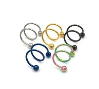 2 piezas Punk de acero inoxidable S espiral hélice de la oreja del tornillo prisionero del labio anillo para la nariz cartílago Piercing de joyería de moda Brinco Brincos convenient Handled