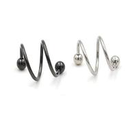 2 piezas Punk de acero inoxidable S espiral hélice de la oreja del tornillo prisionero del labio anillo de nariz cartílago Piercing de joyería de moda pendientes Brinco Brincos atractivo diseño