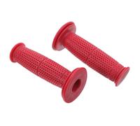 2 Piezas Puños de Motocicleta Vintage de Goma Roja para Manillar | Instalación Sencilla, Estilo Retro Atemporal, para Scooter y Conducción Diaria, Recambio de Empuñaduras Desgastadas