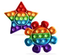 2 Piezas Push and Pop Bubble Fidget Toy, Juguetes Sensoriales para Apretar, Juguetes de Silicona Antiestrés para Aliviar la Ansiedad, Juego Relajante Antiestrés para Adultos y Niños