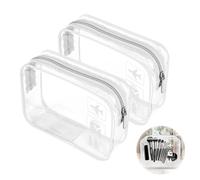 2 Piezas PVC Impermeable Bolsa Avion para Llevar Líquidos Bolsa Transparente Avion, para Vacaciones Viajes