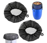 2 Piezas Red Barril Agua Chuva Redonda 95cm, Red para Barril de Agua de Lluvia con Elástico, Protección Ajustable para Barril de Agua de Lluvia para Colector de Agua de Jardín