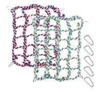 2 Piezas Red de Cuerda Pájaros Coloridos con Enganche y Anillo colgante,Tejiendo redes de escalada,Juguete Red Cuerda Animales Pequeños,para rata, hámster, pájaro, hurón