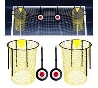 2 Piezas Red diana para portería de fútbol con 2 Objetivo Colgante accesorios de entrenamiento de fútbol Plegable y Portátil Ayuda para Practicar Tiro Fácil de Colocar y Quitar Perfecciona su Tiro