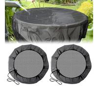 2 Piezas Red para Depósito de Agua de Lluvia, 97 cm Negro Red para Barril de Lluvia con Cuerda de Tracción Ajustable, Cubierta de Malla Barriles de Lluvia para contra Hojas, Mosquitos