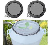 2 Piezas Red para Depósito de Agua de Lluvia,Red para Barril de Lluvia,Cubierta de Malla de Agua con cordón Ajustable,para Mantener Mosquitos y Desechos Fuera del Barril de Lluvia