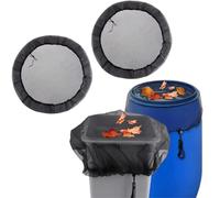 2 Piezas Red Protectora para Barril de Lluvia, 95 cm Red para Depósito de Agua de Lluvia Ajustable, Red para Barril de Lluvia con Cuerda de Tracción, Protección contra Hojas, Mosquitos