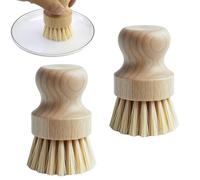 2 Piezas Redondo Madera Cepillos Natural,Cepillo Madera que parece un hongo,Cepillos Cerdas Naturales,Eliminar Tierra Suciedad sin dañar superficie los alimentos, para limpiar
