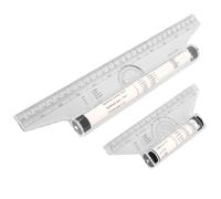 2 Piezas Regla de Dibujo Enrollable Rueda y Escala Métrica | Plástico Transparente, Cuerpo Portátil Orificios, para Estudiantes de Arquitectura y Trazos Técnicos