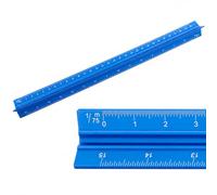 2 Piezas Regla De Escala Triangular De Aluminio Métrica,1:150,30cm Regla De Escala Arquitectónica Para Ingenieros Dibujar,Medida,azul