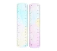 2 piezas Regla Flexible para Dibujo y geometría en PVC de 15cm | Bordes Redondeados, No se Rompe al Doblarla, para Estudiantes y Oficina, Mide Curvas Facilidad