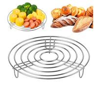 2 Piezas Rejilla de Enfriamiento para Pasteles de Acero Inoxidable, Insertos Vaporera Redonda 20x3 cm, Soporte de Cocción Versátil para Ollas, Cestillo Vapor para Cocinar al Vapor o Enfriar Alimentos