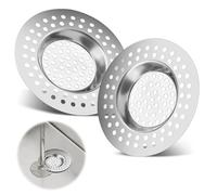 2 Piezas Rejilla de Fregadero de Acero Inoxidable,Filtro de Fregadero Cocina,Atrapa pelos Ducha,Rejilla Desague Ducha,Filtro desague Ducha,para Cocina Baño para Cocina,Ducha,Baño y Lavabo desagües