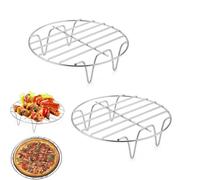 2 Piezas Rejilla De Freidora De Aire, Rejilla Redondas Air Fryer, Parrilla Para Freidora De Aire, Bandeja Para Hornear Con Rejilla, Rejilla De Cocción Redondas De Inoxidable Para Hornear,Cocinar,asars