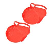 2 Piezas Rejilla de Silicona para Vaporera, Soporte Plegable Rojo | Cocción al Vapor Doméstica, Patas Elevadas Resistentes al Calor, para Verduras y Dumplings en Cocina Pequeña