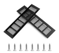 2 Piezas Rejillas de Ventilación de Rectangular Rejilla de Aire de Aluminio para armarios y dormitorios,30 x 8 cm,Negro