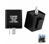 2 Piezas Relé Intermitencia LED Moto 12V 2 Pines, Flasher Relay LED Ajustable Controlador de Frecuencia de Parpadeo 0,1-150W, Intermitentes LED, Señales Giro, Scooter Quad Ciclomotor Luces Indicadoras