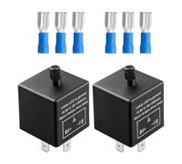 2 Piezas Relés Intermitentes CF-13KT 12V 3 Pines Ajustables 0.1W-150W | Interruptor Intermitente LED Electrónico para para Moto Coche, Instalación Plug Play