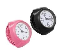 2 Piezas Reloj de Anillo de Cuarzo, Acero Inoxidable, Redondo | Glance Discreto, Diseño Compacto, Estilo Vintage Contemporáneo, para Dedos y Atuendos en Diario y Eventos