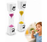 2 piezas reloj de arena para cepillarse los dientes, reloj de arena de 2 minutos en amarillo y rosa, adecuado para juegos de cocina, oficina, cepillado de dientes duradero para niños y gestión del