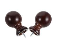 2 Piezas Remates de Madera para Postes de Cama, Cabezal Redondo 23 MM | Madera Maciza Color Café, Rosca Rápida, Oculta Extremos y Tornillos, para Barras Redondas del Hogar