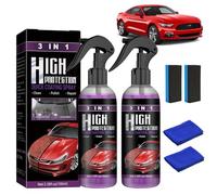 2 Piezas Reparación Arañazos Coche Spray, 3 en 1 High Protection Spray Abrillantador para Coche, Spray de Quita Arañazos Coche, Pulimento Coche Arañazos con Cepillo Esponja y Toalla (2pcs)
