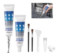 2 Piezas Reparación Cesta Lavavajillas, 50 ml Gris, Revestimiento Antióxido Impermeable con Boquilla de Precisión y Espátula, Recubrimiento para la Reparación de Cestas de Lavavajillas