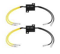 2 Piezas Resistencia Carga LED, Resistencia Intermitente LED 12V, Corrige Velocidad de Parpadeo de Intermitentes LED, Adaptador para Señal de Giro, Scooter, Moto, Carcasa de Aluminio, Conectores Bala