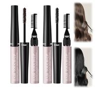 2 Piezas Retoca Raices Ritocco Capelli Bianchi 2 en 1, Retoca Raices Temporaneo Diseño de Doble Cabezal Efecto Natural Cubierta Instantánea Fácil Uso para Hombre Mujer Negro Marrón Oscuro