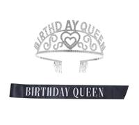 2 Piezas Rincón de Cumpleaños con Sash para Niñas Accesorios de Fiesta