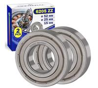 2 Piezas Rodamientos de Bolas 6205ZZ para el Motor con Tamaño 25x52x15 mm - MONTERAL