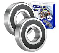 2 Piezas Rodamientos de Bolas 6207 2RS para el Motor con Tamaño 35x72x17 mm - MONTERAL