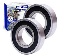 2 Piezas Rodamientos de Bolas 6304 2RS para el Motor con Tamaño 20x52x15 mm - MONTERAL